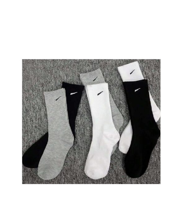 9 Pairs Of All-Cotton Mid-Calf, Short, Long, High-Cut Sports Socks