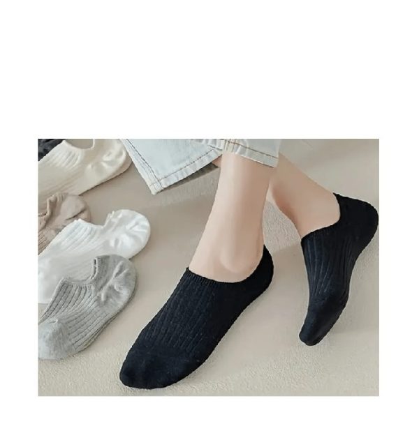 6 Pairs Solid Pinstripe Boat Socks