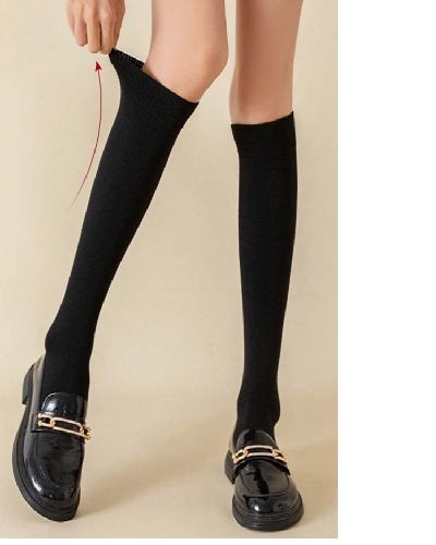 2 Pairs Women Over-The-Knee Black