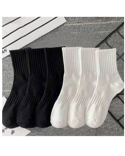 3 Pairs Of Men's Solid Colour Mid-Calf Socks (Black)