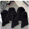 3 Pairs Of Men's Solid Colour Mid-Calf Socks (Black)