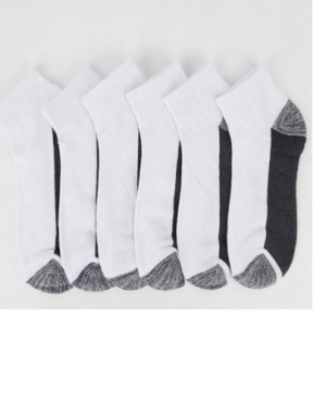 12 Pairs Men's White Socks